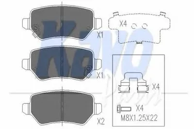 Комплект тормозных колодок, дисковый тормоз KAVO PARTS купить