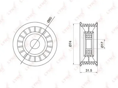 Паразитный / ведущий ролик, поликлиновой ремень LYNXauto купить