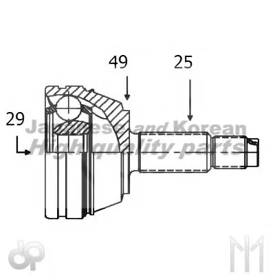 Шарнирный комплект, приводной вал ASHUKI купить