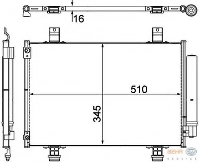 Конденсатор, кондиционер BEHR HELLA SERVICE HELLA купить