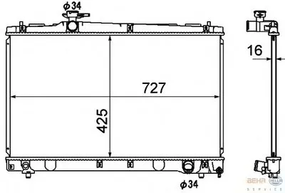 Радиатор, охлаждение двигателя BEHR HELLA SERVICE HELLA купить
