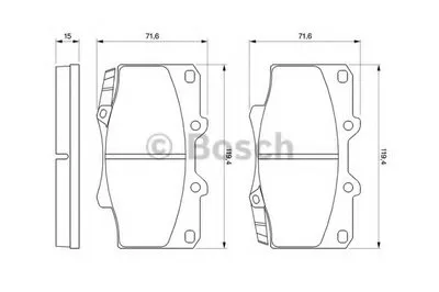 Комплект тормозных колодок, дисковый тормоз BOSCH купить
