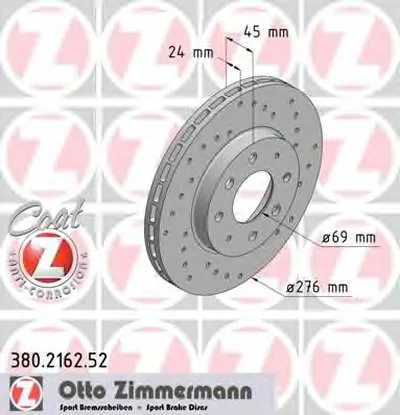 Тормозной диск SPORT BRAKE DISC COAT Z ZIMMERMANN купить
