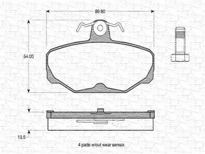 Комплект тормозных колодок, дисковый тормоз MAGNETI MARELLI купить