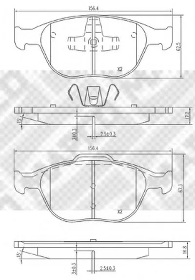 Комплект тормозных колодок, дисковый тормоз MAPCO купить