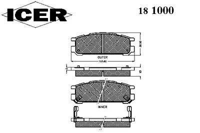Комплект тормозных колодок, дисковый тормоз ICER купить