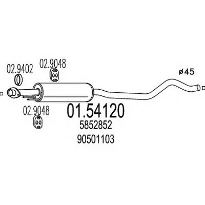 Средний глушитель выхлопных газов MTS купить