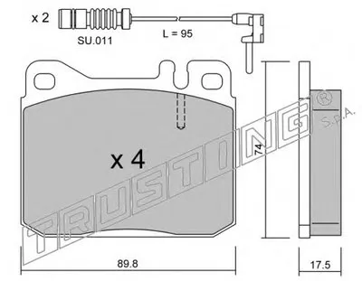Комплект тормозных колодок, дисковый тормоз TRUSTING купить