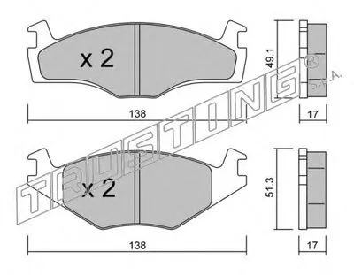 Комплект тормозных колодок, дисковый тормоз TRUSTING купить