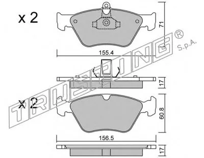 Комплект тормозных колодок, дисковый тормоз TRUSTING купить
