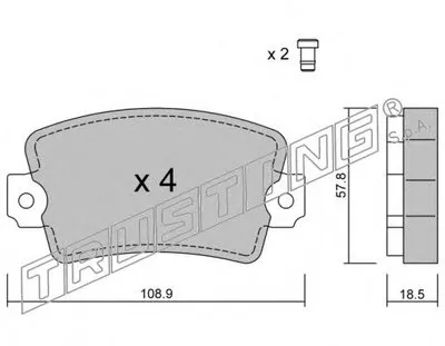 Комплект тормозных колодок, дисковый тормоз TRUSTING купить