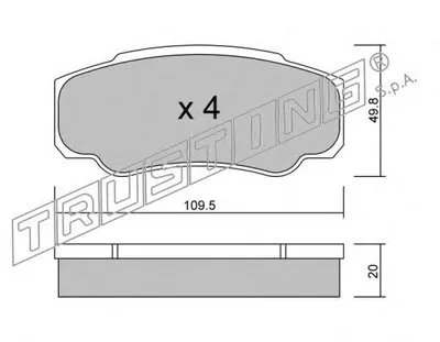 Комплект тормозных колодок, дисковый тормоз TRUSTING купить