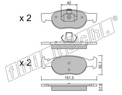 Комплект тормозных колодок, дисковый тормоз fri.tech. купить