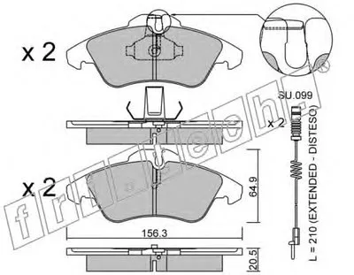 Комплект тормозных колодок, дисковый тормоз fri.tech. купить