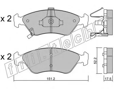 Комплект тормозных колодок, дисковый тормоз fri.tech. купить