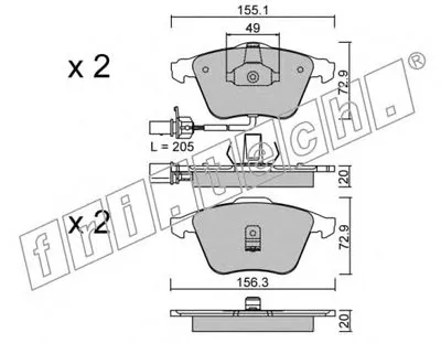 Комплект тормозных колодок, дисковый тормоз fri.tech. купить
