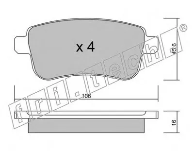 Комплект тормозных колодок, дисковый тормоз fri.tech. купить