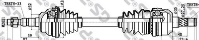 244044 Напіввісь - OPEL Astra G/Zafira/Vectra B 1.8-2.2/D 98-05 Left (33 34 52 103.5 595) (24073 Spidan)