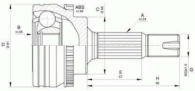 Шарнирный комплект, приводной вал SPIN OPEN PARTS купить