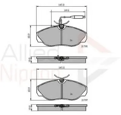 Комплект тормозных колодок, дисковый тормоз ANL Braking COMLINE купить