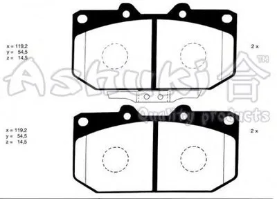 Комплект тормозных колодок, дисковый тормоз ASHUKI купить