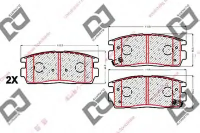 Комплект тормозных колодок, дисковый тормоз DJ PARTS купить