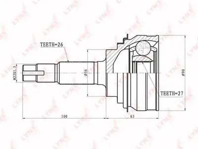 Шарнирный комплект, приводной вал LYNXauto купить
