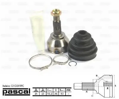 Шарнирный комплект, приводной вал PASCAL купить