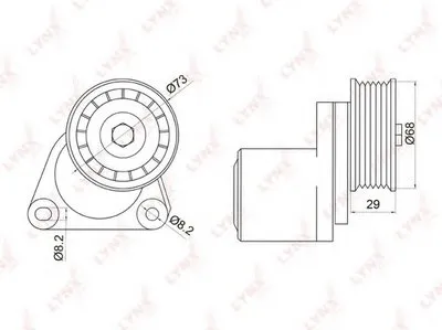 Натяжитель ремня, клиновой зубча LYNXauto купить