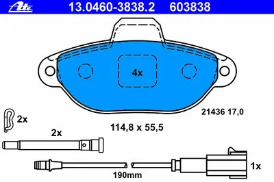 Комплект тормозных колодок, дисковый тормоз ATE купить