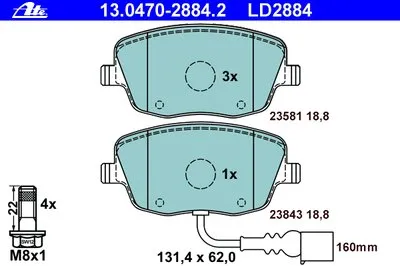 Комплект тормозных колодок, дисковый тормоз ATE Ceramic ATE купить