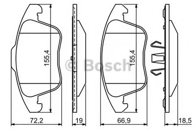 Комплект тормозных колодок, дисковый тормоз BOSCH купить