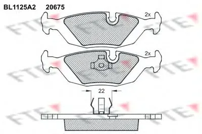 Комплект тормозных колодок, дисковый тормоз FTE купить