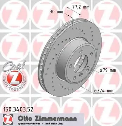 Тормозной диск SPORT BRAKE DISC COAT Z ZIMMERMANN купить