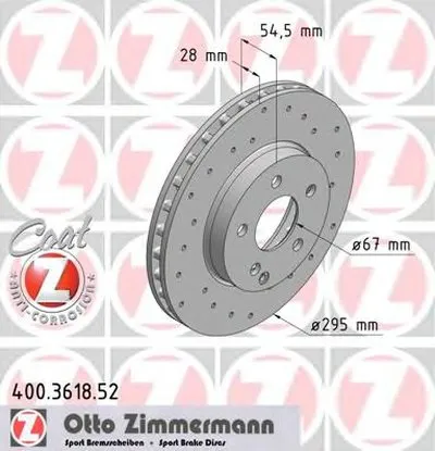 Тормозной диск SPORT BRAKE DISC COAT Z ZIMMERMANN купить