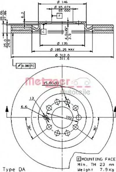 Тормозной диск HIGH CARBON / AP METZGER купить