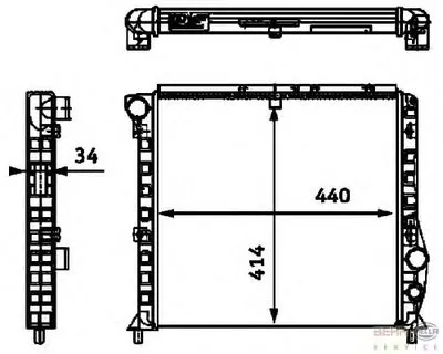 Радиатор, охлаждение двигателя BEHR HELLA SERVICE купить