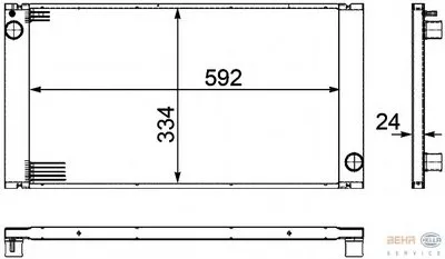 Радиатор, охлаждение двигателя BEHR HELLA SERVICE купить