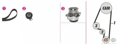Водяной насос + комплект зубчатого ремня BEHR HELLA SERVICE купить