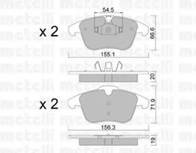 Комплект тормозных колодок, дисковый тормоз METELLI купить