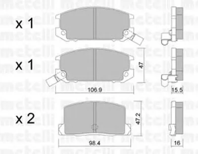 Комплект тормозных колодок, дисковый тормоз METELLI купить