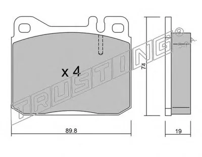 Комплект тормозных колодок, дисковый тормоз TRUSTING купить