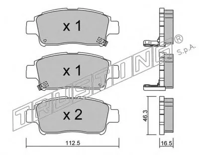 Комплект тормозных колодок, дисковый тормоз TRUSTING купить