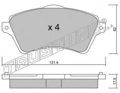 Комплект тормозных колодок, дисковый тормоз TRUSTING купить