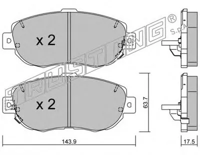 Комплект тормозных колодок, дисковый тормоз TRUSTING купить