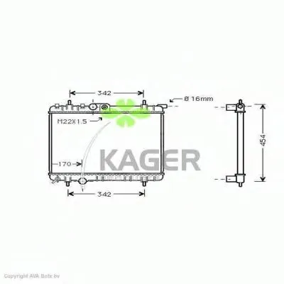 Радиатор, охлаждение двигателя KAGER купить