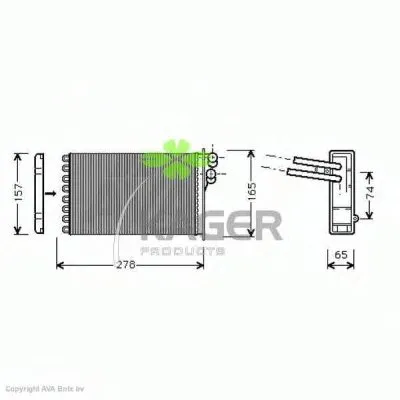 Теплообменник, отопление салона KAGER купить