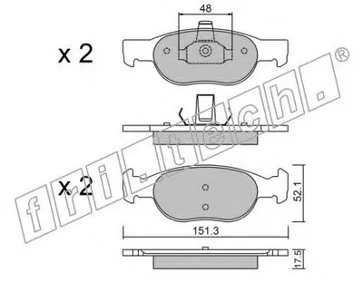 Комплект тормозных колодок, дисковый тормоз fri.tech. купить