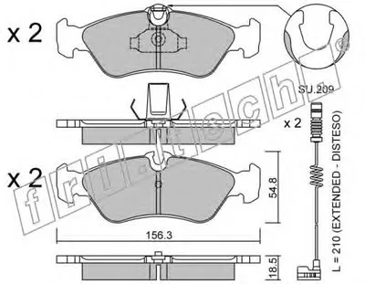 Комплект тормозных колодок, дисковый тормоз fri.tech. купить