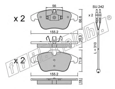 Комплект тормозных колодок, дисковый тормоз fri.tech. купить